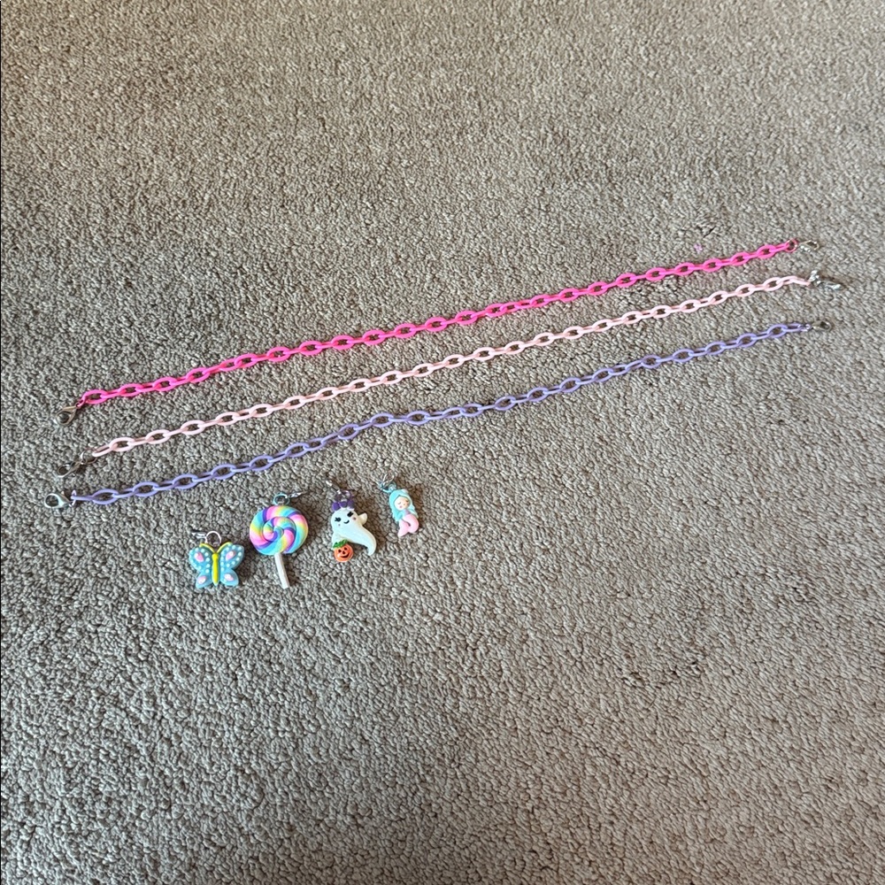 Colorful Chains with charms